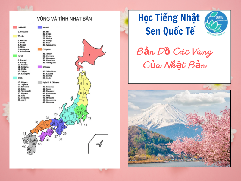 Bản đồ Vùng - Tỉnh của Nhật Bản và đất nước Nhật Bản trên Thế Giới